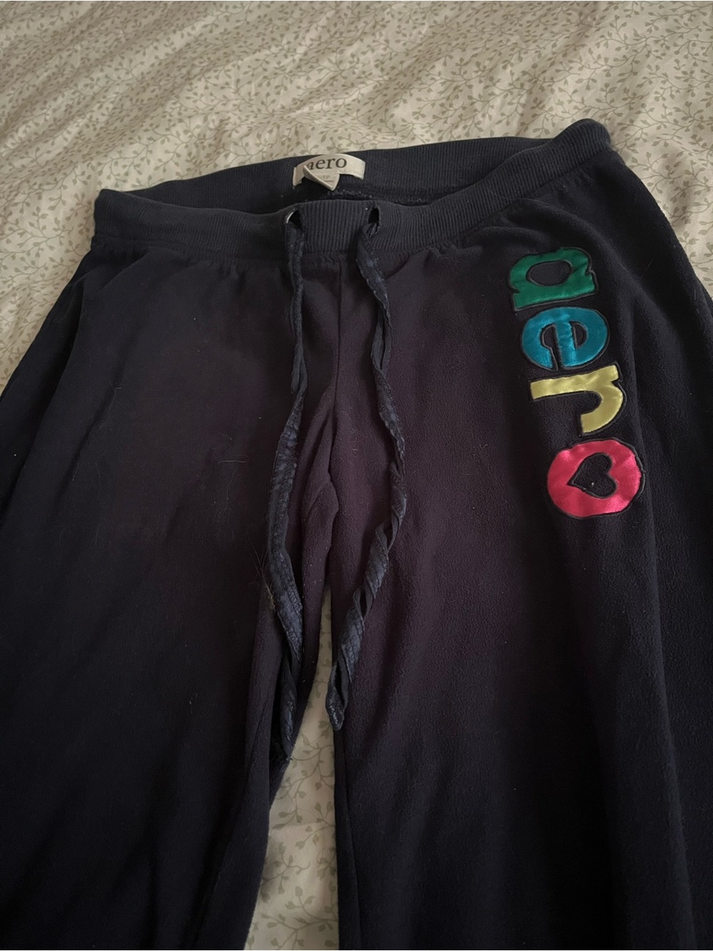Navy Sweatpants with Multicolor Logo